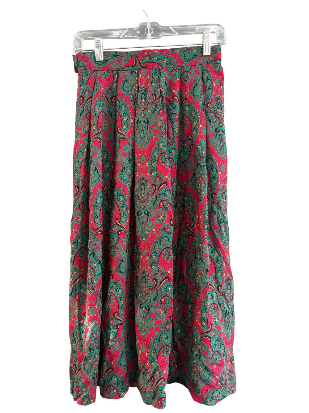 Vintage Pendleton Red and Green Paisley Maxi Skirt